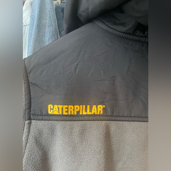 { caterpillar } full zip down hooded fleece jacket - Picture 7 of 9